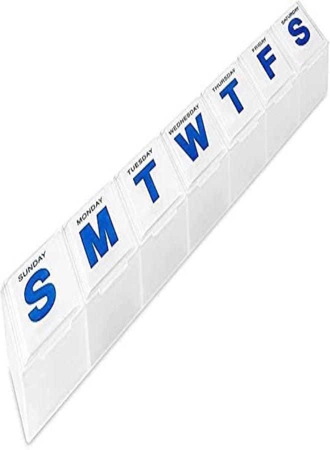 MEDca Weekly Pill Organizer - Extra Large Pill, Medicine, Vitamin Organizer Box, Weekly, Daily Planner Container with Easy to Read Letters, BPA Free - Daily Travel 7 Day Medication Pill Box Case - Image 1